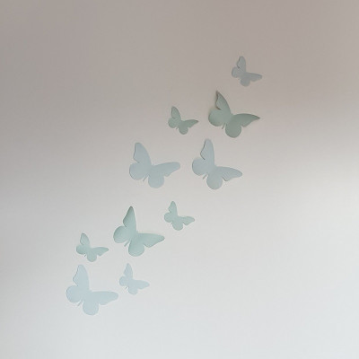 Behang muursticker 3d vlinder mintgroen.