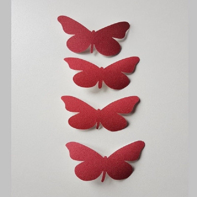 Behang muursticker 3d vlinder rood.