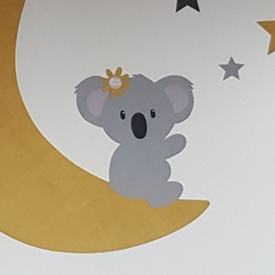 Behang muursticker zittend koala beertje.