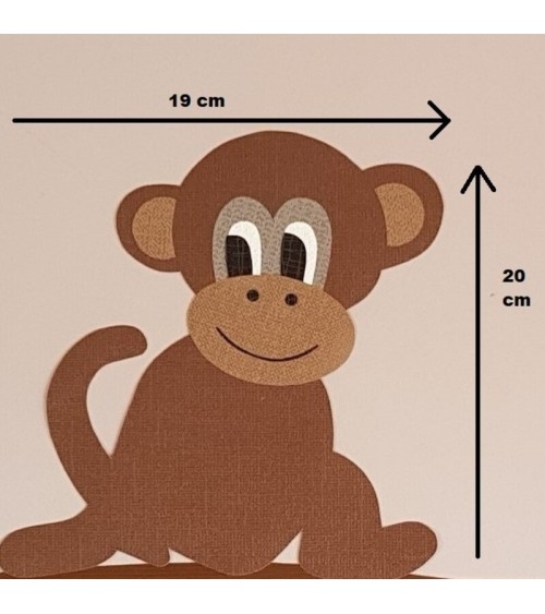 Behangmuursticker jungle baby aap.