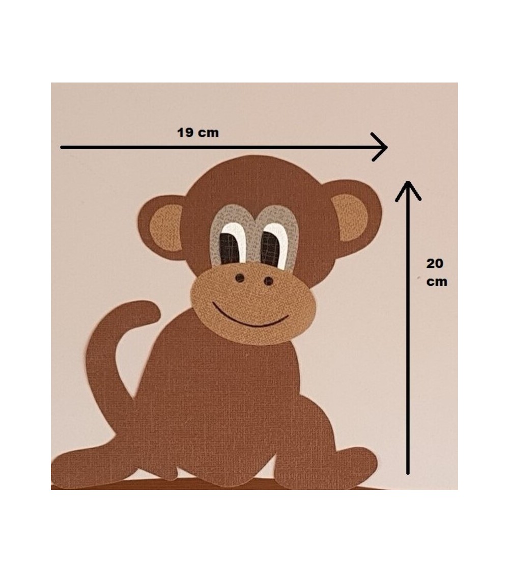 Behangmuursticker jungle baby aap.