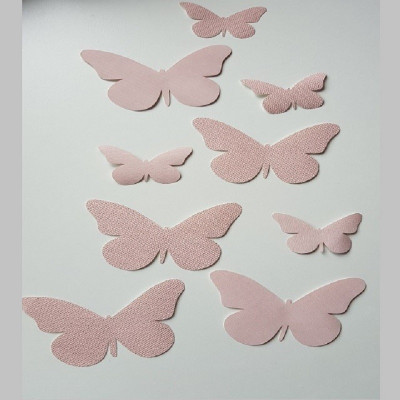 3d behang muursticker babykamer vlinders oud roze.