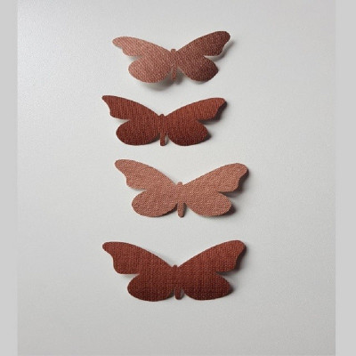 Behang muursticker 3d vlinders roestbruin en terracotta.