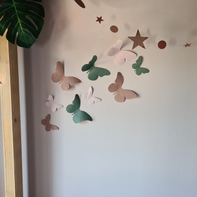 Behang muursticker 3d vlinder kleurenmix.