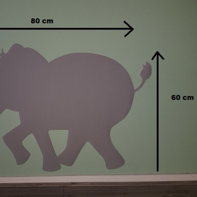 Afmetingen behang sticker olifanten silhouet.