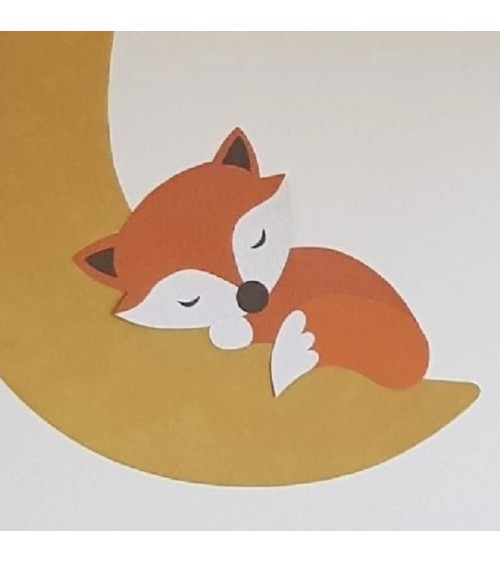 Behangsticker vosje oranje spiegelbeeld.