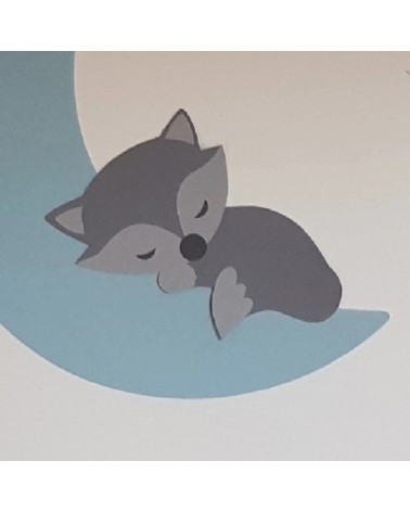 Behangsticker vosje grijs gespiegeld
