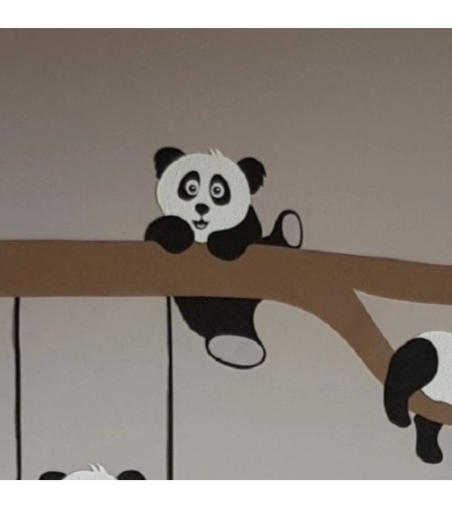 Behangsticker hangende pandabeer