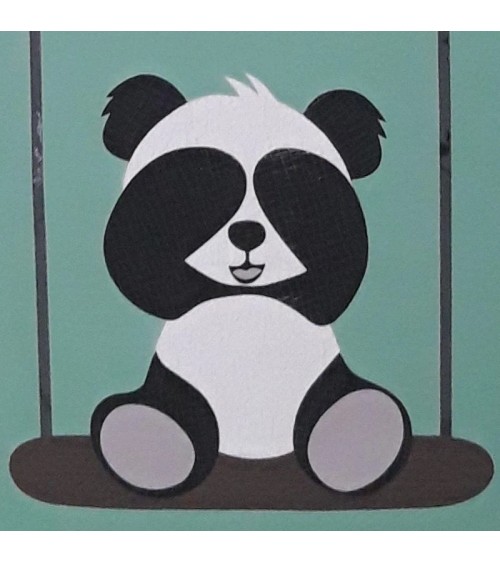Behang (muur)sticker babykamer/kinderkamer Zittend panda beertje