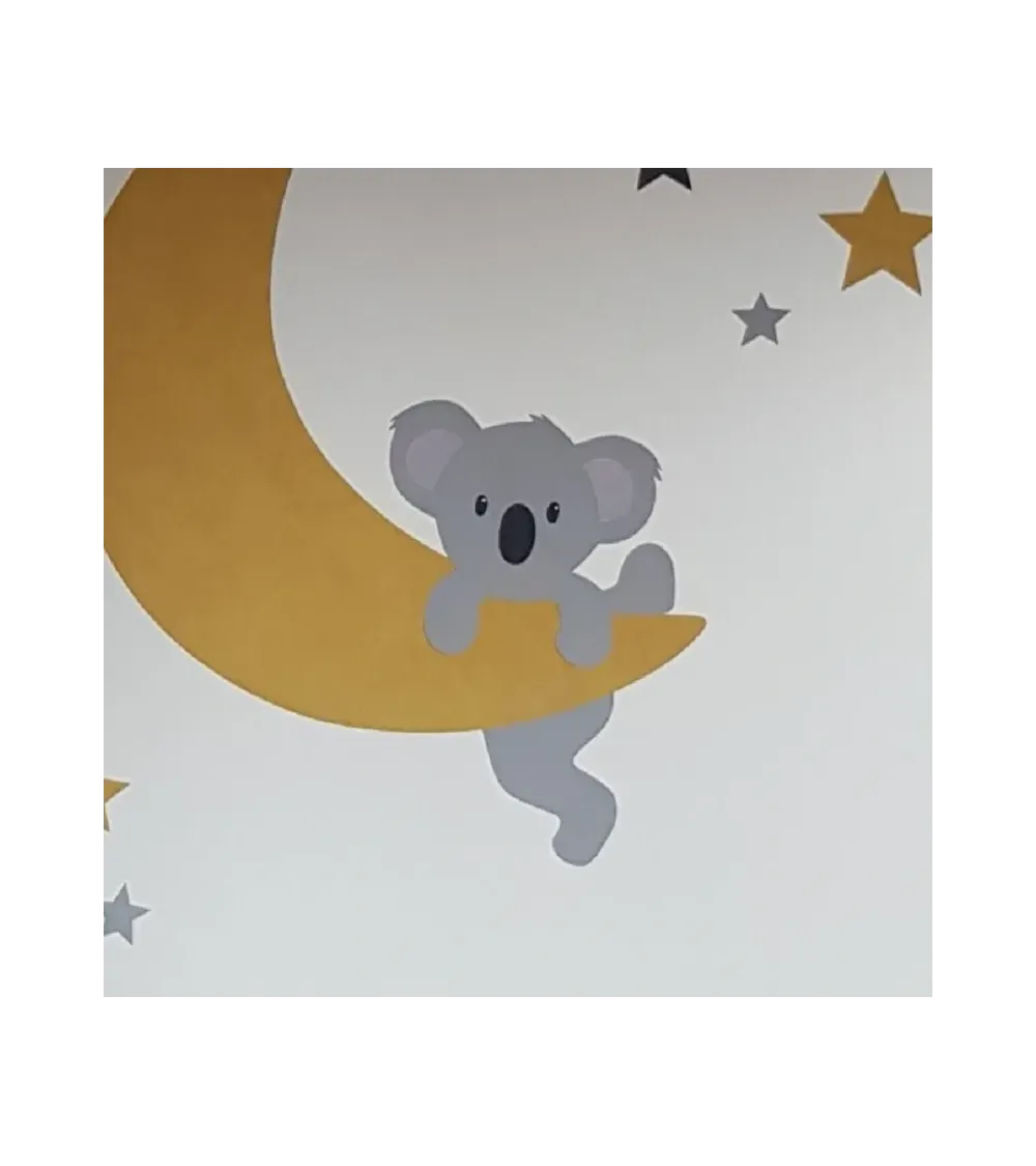 Behang muursticker hangende koala beer.