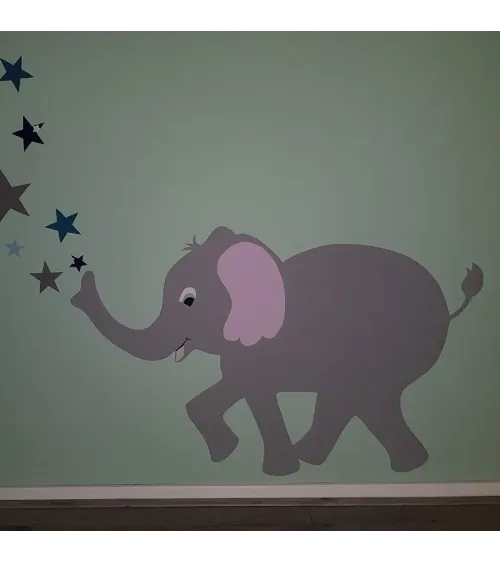 Behang (muur)sticker kinderkamer grote olifant