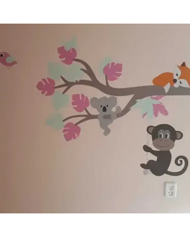 Behang (muur)sticker baby- en kinderkamer Sierlijke jungle tak