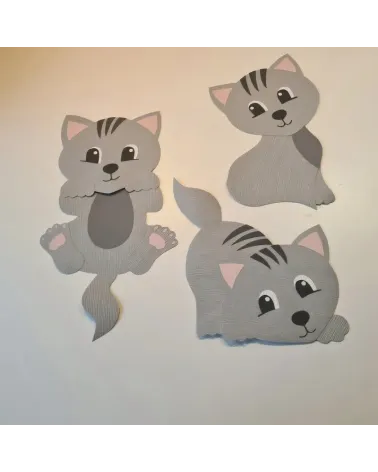 Verschillende behang muurstickers lieve katten, poezen.