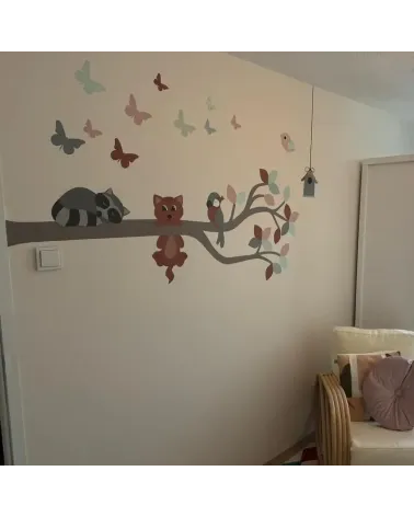 Behangsticker klimmende poes - luxe muursticker