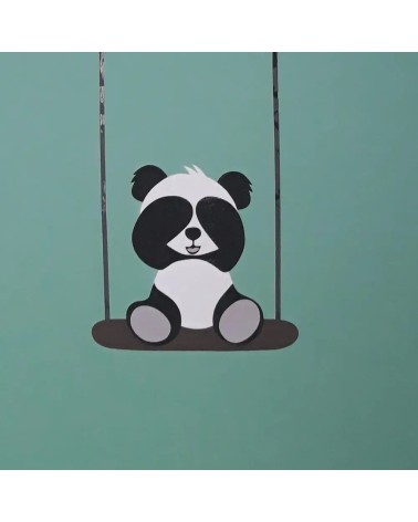 Behangsticker zittende pandabeer