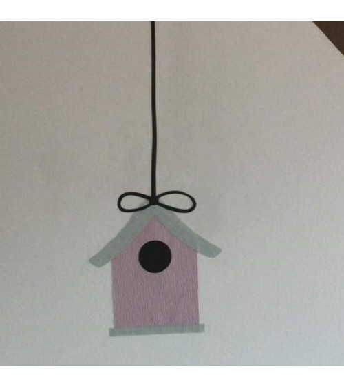 Behangsticker vogelhuisje met vogeltjes.