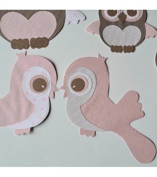Behang muursticker vogels roestbruin en terracotta.