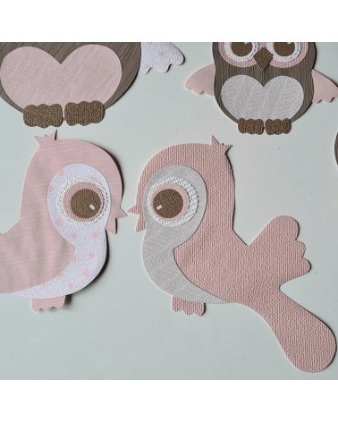 Behang muursticker vogels oudroze.