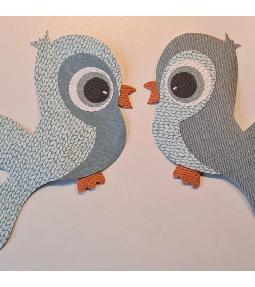 Behang muursticker vogels roestbruin en terracotta.