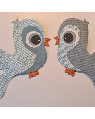 Behang muursticker vogels oudgroen.