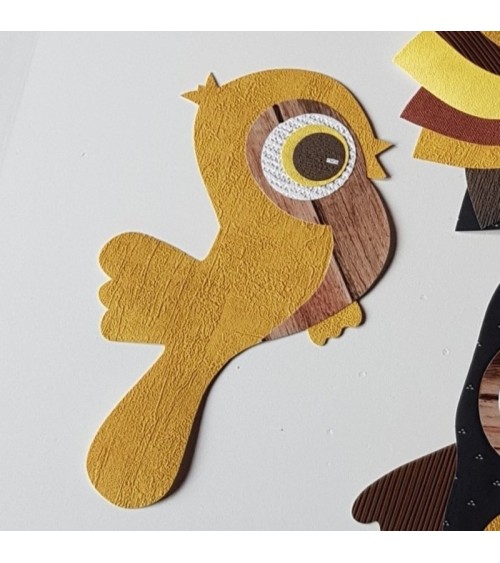 Behang muursticker vogels roestbruin en terracotta.