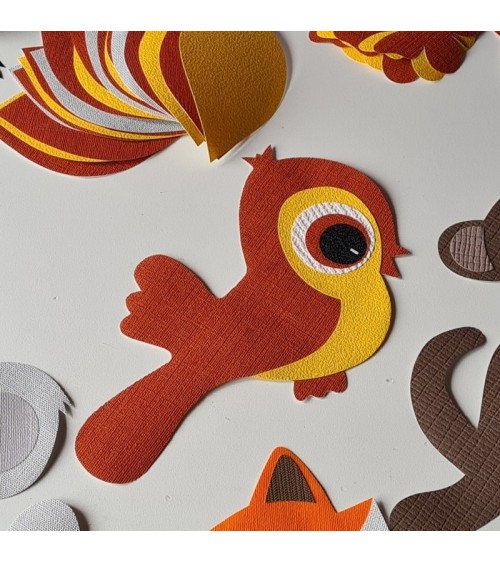 Behang muursticker vogels roestbruin en terracotta.