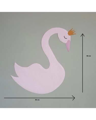 Afmetingen behangsticker zwaan.