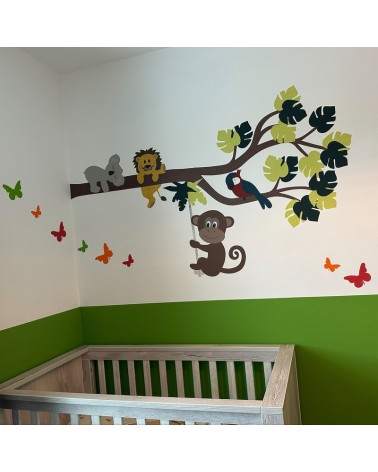 Behang (muur)sticker baby- en kinderkamer Sierlijke jungle tak