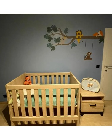 Jungle tak muurdecoratie blauwe kinderkamer.