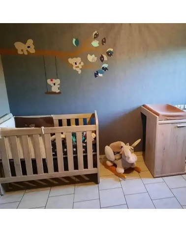 Muursticker van behang, sierlijke koalatak donkerblauw.