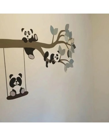 Behangsticker pandatak oudgroen, neutrale kinderkamer.