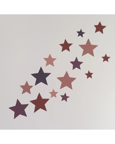 Behangsticker set sterren kinderkamer roest bruin en terracotta.