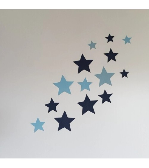 Behangsticker set sterren babykamer okergeel en grijs.