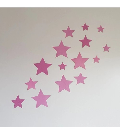 Behangsticker set sterren babykamer okergeel en grijs.