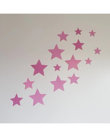 Behangsticker set sterren kinderkamer fel roze.