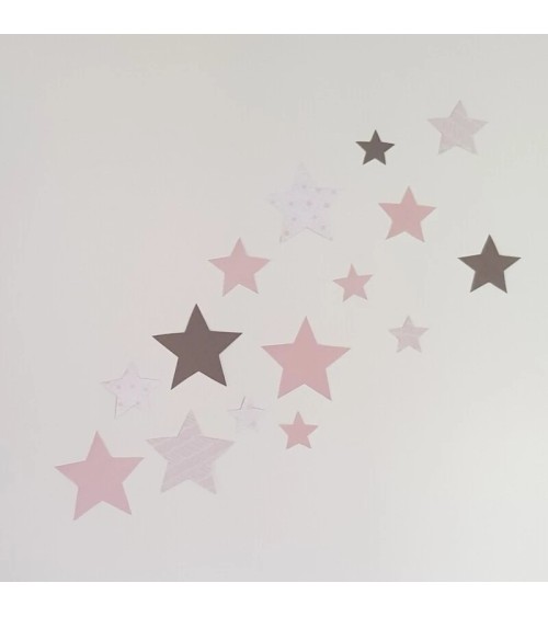 Behangsticker set sterren babykamer okergeel en grijs.