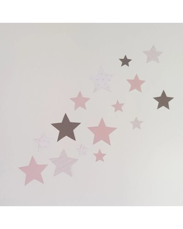 Behangsticker set sterren babykamer oudroze
