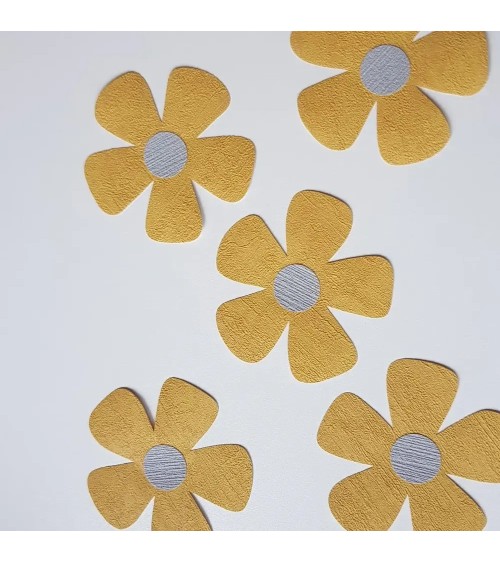 Set met roze bloemen behang stickers meisjeskamer.