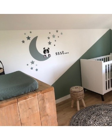 Muursticker behang letters ssst... zwart klein formaat.