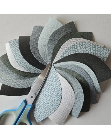 Set behangbladeren groentinten.