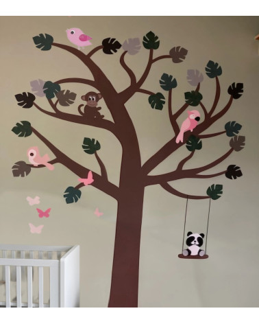 Jungle boom behangsticker meisjeskamer.