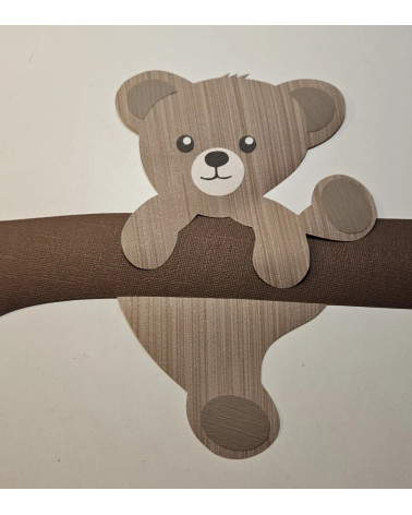 Behangsticker hangend teddybeertje muurdecoratie babykamer.