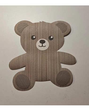 Behangsticker zittend teddybeertje muurdecoratie babykamer.