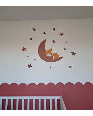 Behangsticker vosje op de maan roest.