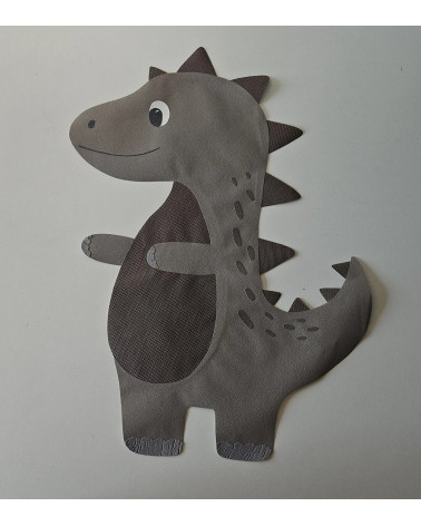 Stoere bruine dino behangsticker babykamer.
