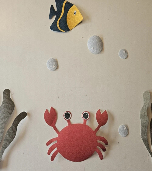 Voorbeeldfoto oceaan behangstickers voor de babykamer en kinderkamer met het onderwaterwereld thema.