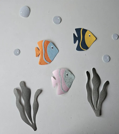 Behangstickers babykamer en kinderkamer tropische vissen.