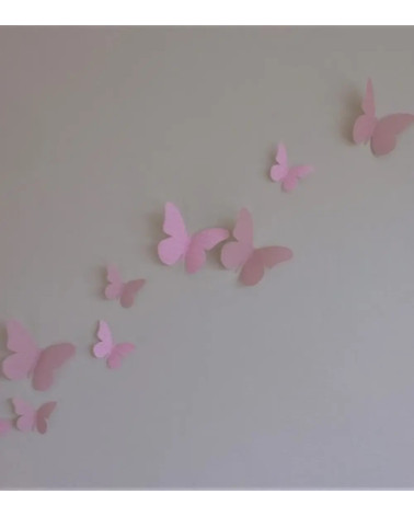 3d vlinders set behangstickers kinderkamer roze.