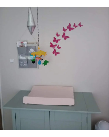 Fel roze 3d vlinders set behangstickers kinderkamer.