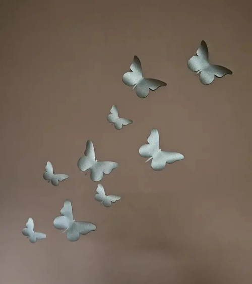 3d vlinders set behangstickers kinderkamer mintgroen en roze.